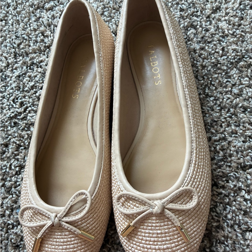 Talbots Textured Beige Ballet Flats